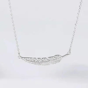 Zircon Feather Chain Necklace for Tanabata Festival