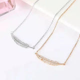 Zircon Feather Chain Necklace for Tanabata Festival