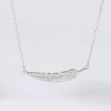 Zircon Feather Chain Necklace for Tanabata Festival