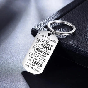 Engraved To MY Daughter Stainless Steel key Holder Keyring