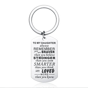 Engraved To MY Daughter Stainless Steel key Holder Keyring