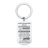 Engraved To MY Daughter Stainless Steel key Holder Keyring