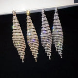 Chandelier Rhinestone Clip-On Earrings for Bridal Pageant Prom