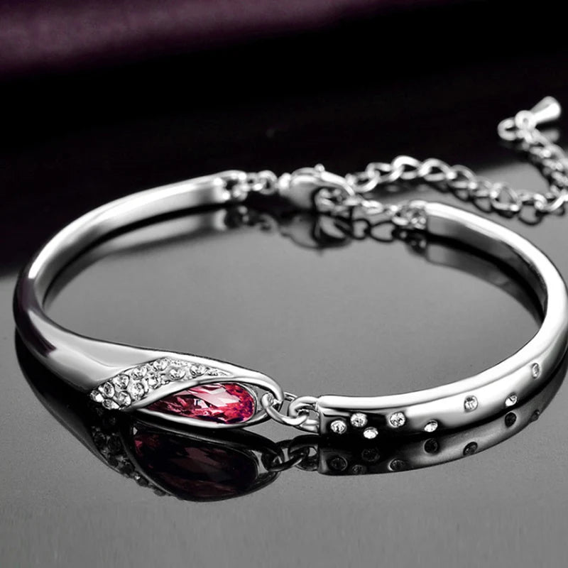 Zircon Crystal Bracelet 925 Sterling Silver