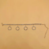 Lettered Initials Rhinestone Anklets Tennis Chains Women Beach Jewelry