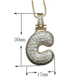 Bubble Pendant Letters Necklace Charm Hip Hop Jewelry