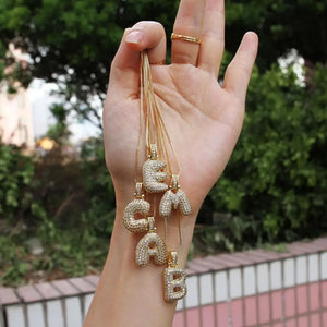 Bubble Pendant Letters Necklace Charm Hip Hop Jewelry