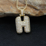Bubble Pendant Letters Necklace Charm Hip Hop Jewelry
