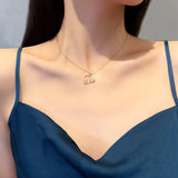Zirconia Butterfly Necklace Personalized Pendant Hollowed Out Chain