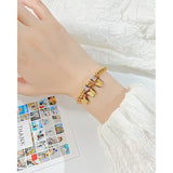 Fashion Stainless Steel Butterfly Drawcord Bracelet