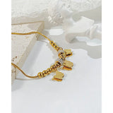 Fashion Stainless Steel Butterfly Drawcord Bracelet