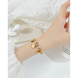 Fashion Stainless Steel Butterfly Drawcord Bracelet
