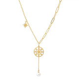 Titanium Steel Pearl Pendant Necklace Female Sense Net Red Clavic