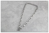 Square OT Buckle Punk Hip Hop Stainless Steel Necklace