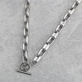 Square OT Buckle Punk Hip Hop Stainless Steel Necklace