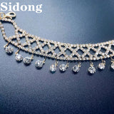Rhinestone Pendant Anklet for Women - Beach High Heels Sandals Accessory