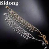 Rhinestone Pendant Anklet for Women - Beach High Heels Sandals Accessory