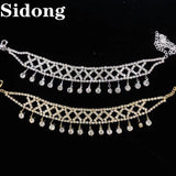 Rhinestone Pendant Anklet for Women - Beach High Heels Sandals Accessory