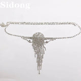 Sexy Body Chain Underwear with Tassel Rhinestone Bikini Thong