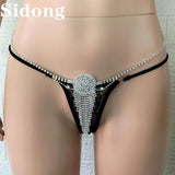 Sexy Body Chain Underwear with Tassel Rhinestone Bikini Thong