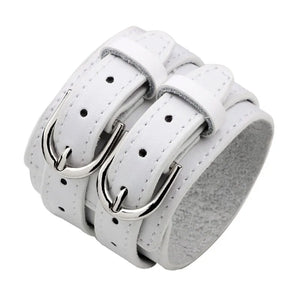 Wide Leather Bracelet for Men Vintage Punk Jewelry