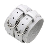 Wide Leather Bracelet for Men Vintage Punk Jewelry
