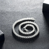 925 Sterling Silver Twisted Chains Necklace 20 inch