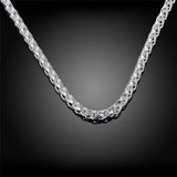 925 Sterling Silver Twisted Chains Necklace 20 inch