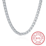 925 Sterling Silver Twisted Chains Necklace 20 inch