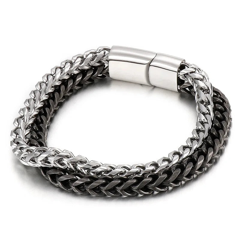 Men's Titanium Steel Double-Layer Chain Bracelet