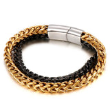 Men's Titanium Steel Double-Layer Chain Bracelet