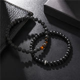 Men Women Bracelet 2pcs/set Natural Stone Beads Bracelets