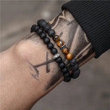 Men Women Bracelet 2pcs/set Natural Stone Beads Bracelets