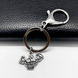 Muscular Male Pattern Pendant Keychain Gym Fitness Bodybuilding Jewelry