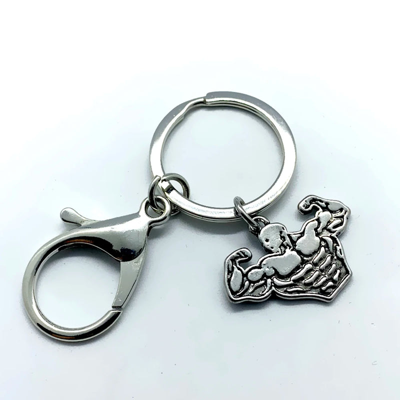 Muscular Male Pattern Pendant Keychain Gym Fitness Bodybuilding Jewelry