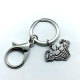 Muscular Male Pattern Pendant Keychain Gym Fitness Bodybuilding Jewelry