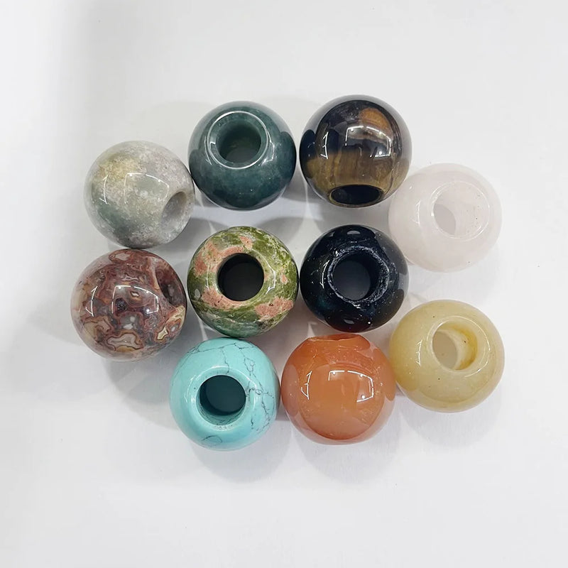 Mixed Natural Stone Round Beads for Jewelry Making Charm Necklace Bracelet