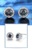 Multicolor Zircon Diamond Stud Earrings Bling Crystal Jewelry Accessory