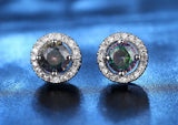 Multicolor Zircon Diamond Stud Earrings Bling Crystal Jewelry Accessory