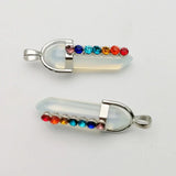 7 Chakra Stone Opal Point Pendant Crystal Pendulum Healing Crystals