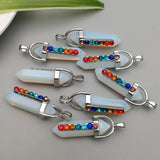 7 Chakra Stone Opal Point Pendant Crystal Pendulum Healing Crystals