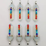 7 Chakra Stone Opal Point Pendant Crystal Pendulum Healing Crystals