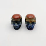 Natural Amethyst & Lapis Lazuli Stone Skull Necklace Pendants