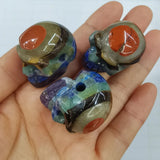 Natural Amethyst & Lapis Lazuli Stone Skull Necklace Pendants