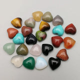 Natural 10mm Heart Shaped Stone Beads Charms for Jewelry Making 50pcs/lot