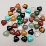 Natural 10mm Heart Shaped Stone Beads Charms for Jewelry Making 50pcs/lot