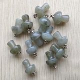 Labradorite Stone Mushroom Charms Pendants for Jewelry Making 20pcs/lot