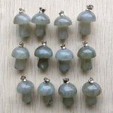 Labradorite Stone Mushroom Charms Pendants for Jewelry Making 20pcs/lot