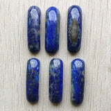 6pcs Natural Lapis Lazuli Oval Shape Pendants for Bracelets Jewelry Making