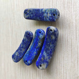 6pcs Natural Lapis Lazuli Oval Shape Pendants for Bracelets Jewelry Making